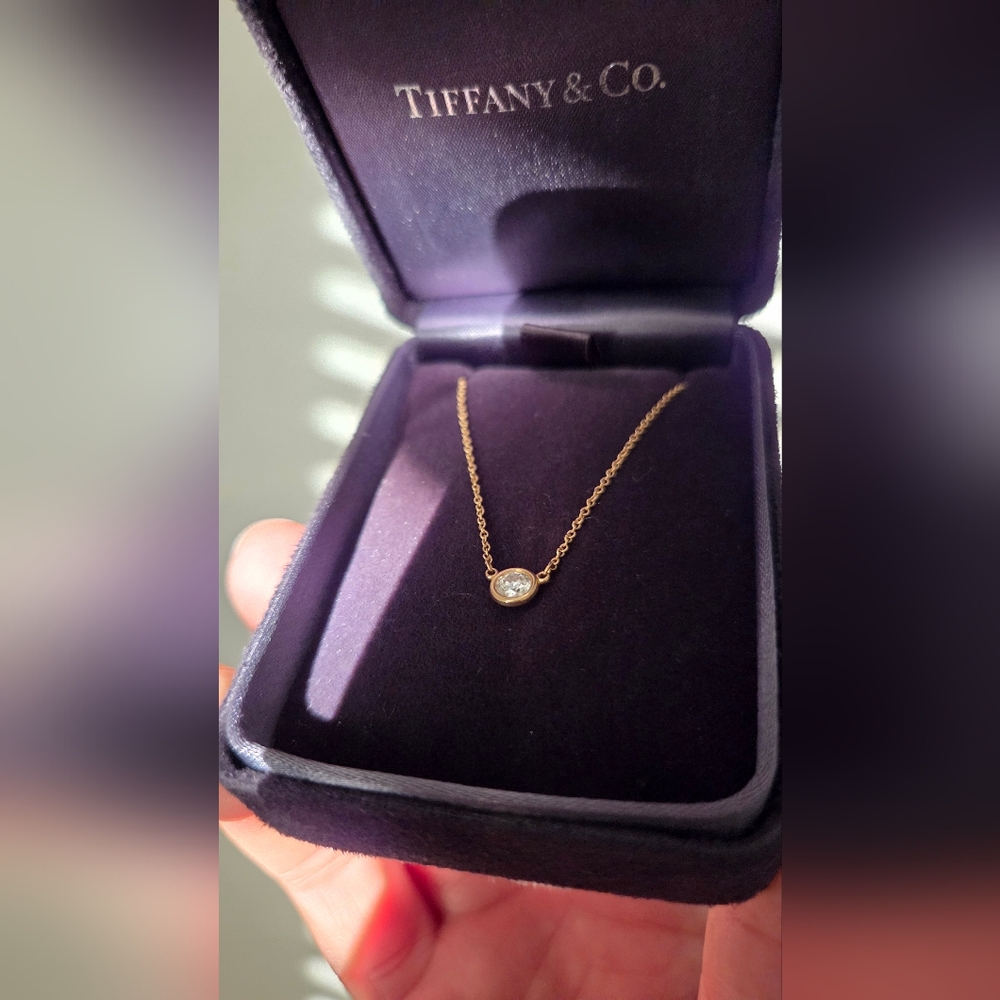 Tiffany & Co. Gold Necklace with Solitaire Pendant